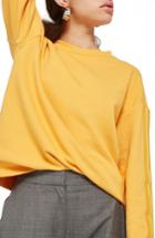 Women's Topshop Taped Sleeve Sweatshirt Us (fits Like 0) - Yellow