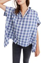 Women's Madewell Central Open Back Shirt, Size - Blue