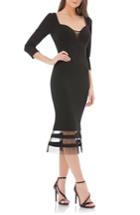 Women's Js Collections Mesh Detail Sweetheart Body-con Dress - Black