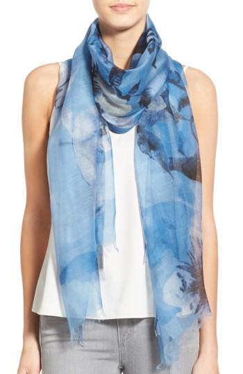Women's Badgley Mischka Floral Print Modal & Silk Scarf, Size - Yellow