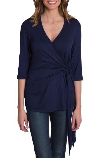Women's Udderly Hot Mama Whimsical Nursing Wrap Top (10-12 Us) - Blue