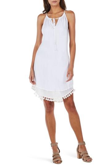 Women's Michael Stars Tassel Trim Tank Dress - White