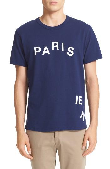 Men's Maison Kitsune Graphic T-shirt, Size - Blue