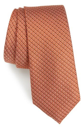 Men's Calibrate Stellar Skinny Silk Tie, Size - Orange