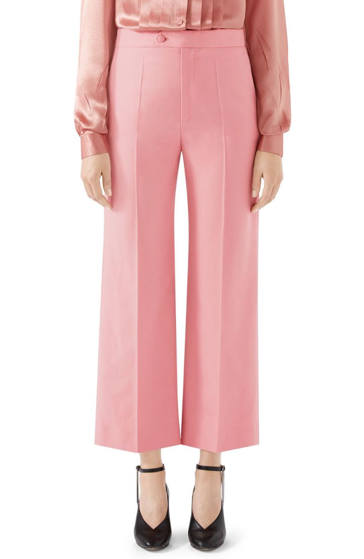Women's Gucci Wool Crop Pants Us / 40 It - Pink