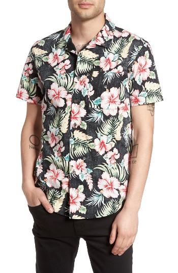 Men's Z.a.k. Brand Neilson Floral Woven Shirt - Black