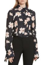 Women's Joseph Moss Winter Floral Blouse Us / 36 Fr - Black