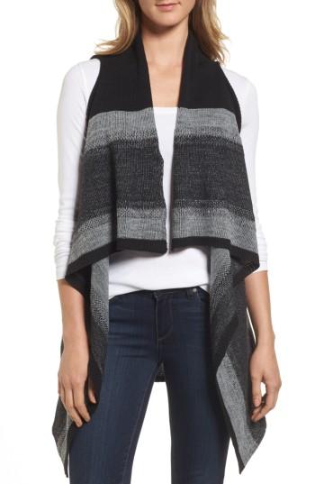 Women's Bcbgmaxazria Faded Stripes Knit Vest, Size - Black