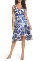 Women's Adrianna Papell Burnout Jacquard Fit & Flare Dress - Blue