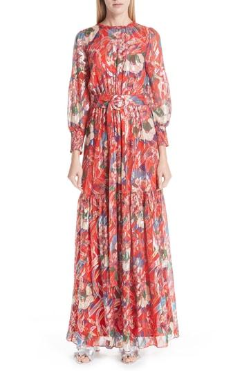 Women's Ba & Sh Jasper Belted Floral Maxi Dress - Red