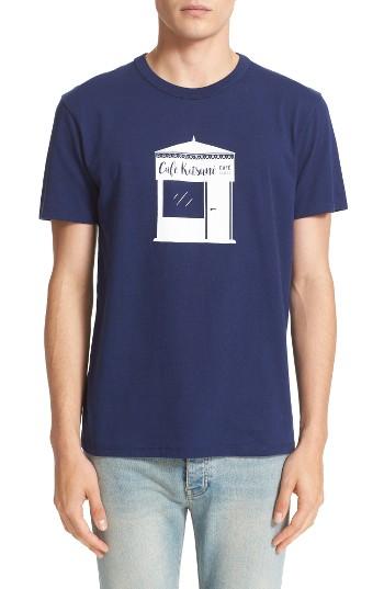 Men's Maison Kitsune Graphic T-shirt - Blue