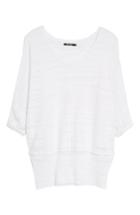 Women's Nic+zoe Open Breeze Linen Cotton Blend Sweater - White