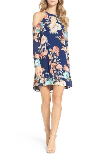 Women's Charles Henry Cold Shoulder Dress - Blue