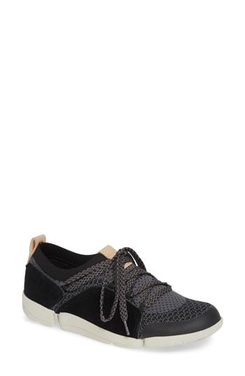 Women's Clarks Tri Amelia Sneaker M - Black