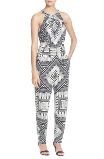 Women's Catherine Catherine Malandrino Fran Geometric Halter Jumpsuit - Black