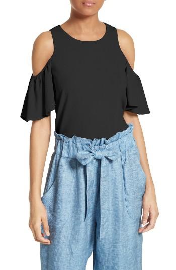 Women's Milly Flutter Sleeve Top, Size - Black