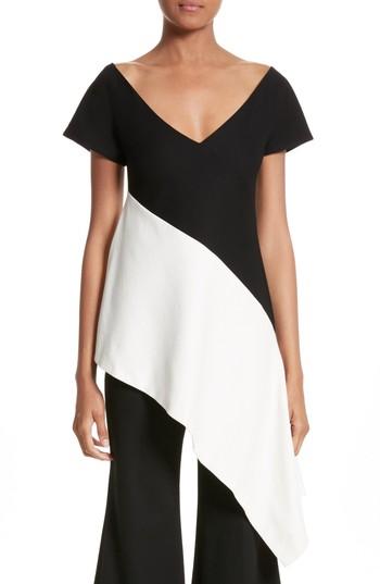 Women's Rosetta Getty Asymmetrical Jersey Top - Black