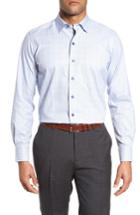 Men's David Donahue Plaid Sport Shirt - Grey