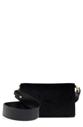 Diane Von Furstenberg Soiree Velvet Convertible Crossbody Bag - Black