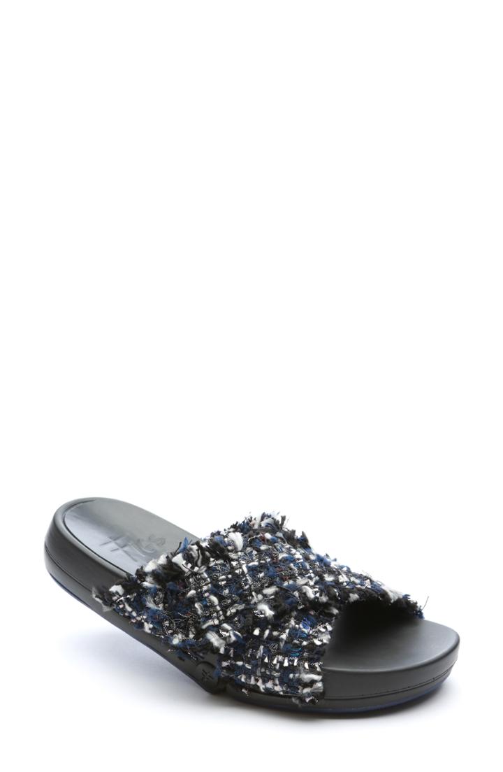 Women's Figs By Figueroa Figomatic Tweed Slide Sandal Eu - Blue