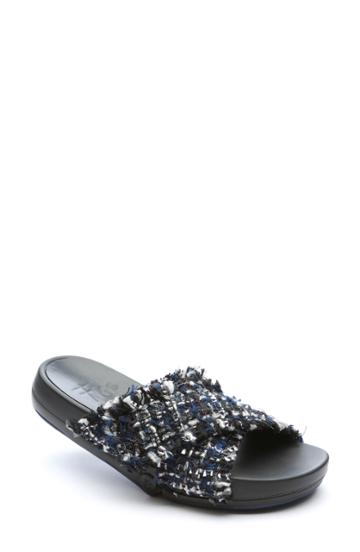 Women's Figs By Figueroa Figomatic Tweed Slide Sandal Eu - Blue
