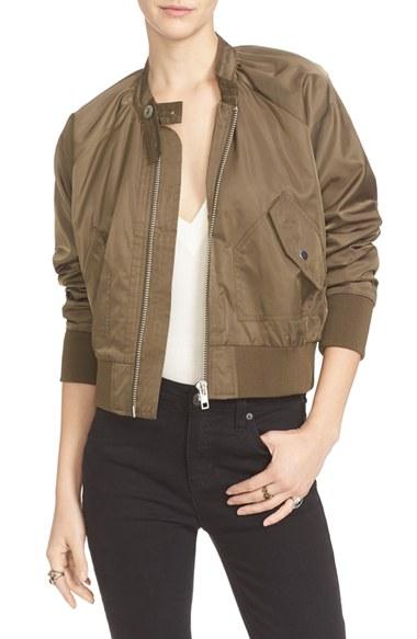 Women's Free People Midnight Bomber Jacket - Green