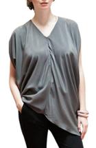 Women's Kinwolfe Crepe De Chine Maternity/nursing Tunic - Grey