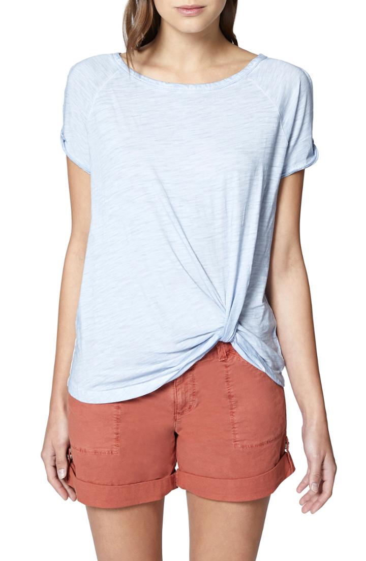 Women's Sanctuary Adrienne Side Twist Cotton Blend Top, Size - Blue