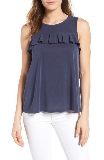 Women's Halogen Ruffle Front Tank - Blue
