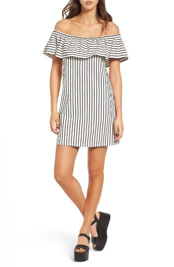 Women's Speechless Stripe Off The Shoulder Dress