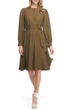 Women's Gal Meets Glam Collection Madelyn Stretch Crepe Dress - Green