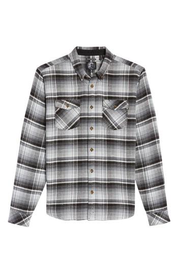 Men's O'neill Butler Plaid Flannel Sport Shirt - Black
