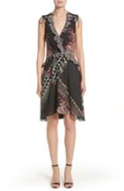 Women's Etro Paisley & Polka Dot Silk Flutter Dress