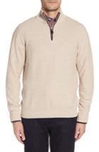 Men's Tailorbyrd Sikes Tipped Quarter Zip Sweater - Beige