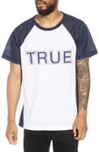 Men's True Religion Brand Jeans Contrast Raglan T-shirt - Blue