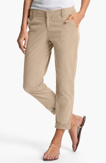 Caslon Chino Ankle Pants Womens Washed Tan Oxford