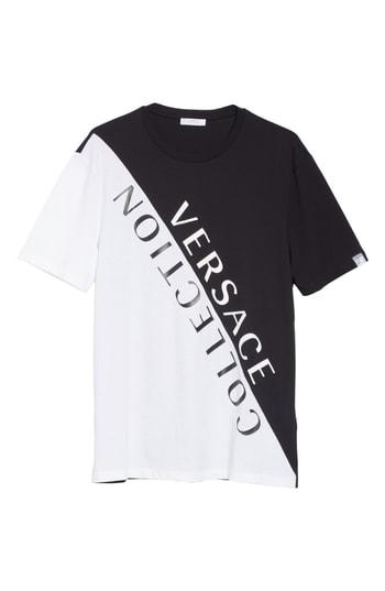 Men's Versace Collection Angled Logo T-shirt, Size - Black