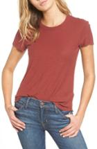 Women's James Perse Sheer Slub Crewneck Tee - Burgundy