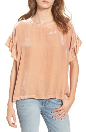 Women's Current/elliott The Janie Velvet Top - Pink