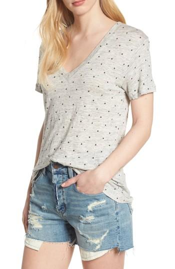 Women's Rails Cara Star Print V-neck Tee - Grey