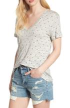 Women's Rails Cara Star Print V-neck Tee - Grey