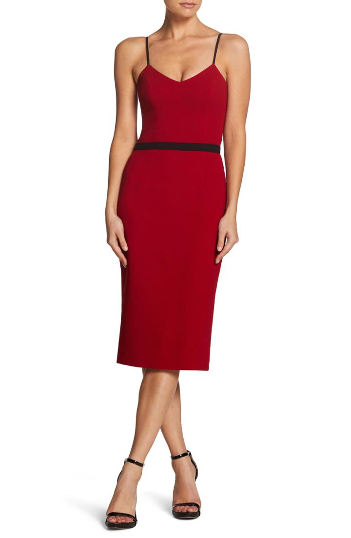 Women's Dress The Population Emma Spaghetti Strap Body-con Dress, Size - Red