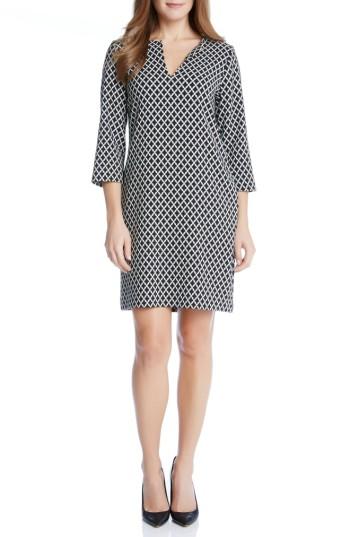 Women's Karen Kane Diamond Print Shift Dress - Black