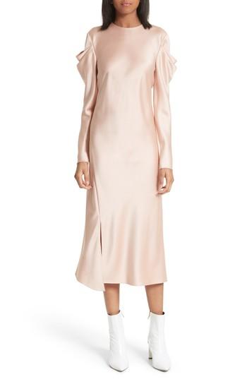 Women's Tibi Celestia Drape Sleeve Midi Dress