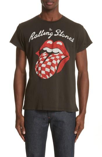 Men's Madeworn Rolling Stones Checker Graphic T-shirt - Black