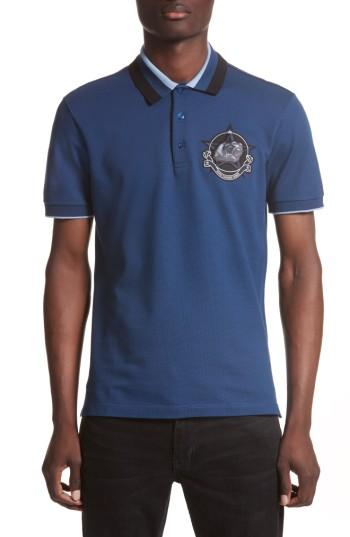 Men's Givenchy Cuban Fit Monkey Patch Polo - Blue
