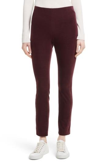 Women's Theory Navalane Velvet High Waist Ankle Pants - Burgundy