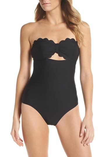 Women's Chelsea28 Scallop Bandeau One-piece Swimsuit - Black