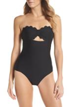 Women's Chelsea28 Scallop Bandeau One-piece Swimsuit - Black