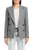 Women's Isabel Marant Pinstripe Wool Blend Blazer Us / 38 Fr - Grey